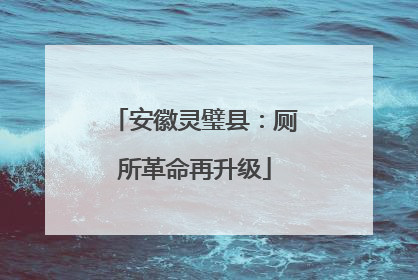 安徽灵璧县：厕所革命再升级