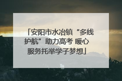 安阳市水冶镇“多线护航”助力高考 暖心服务托举学子梦想