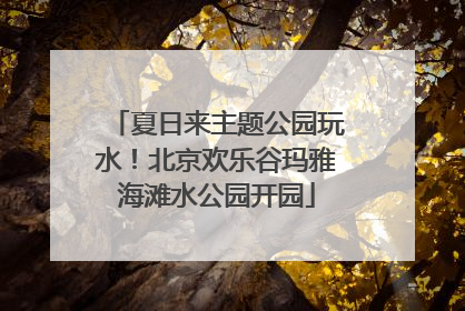 夏日来主题公园玩水！北京欢乐谷玛雅海滩水公园开园