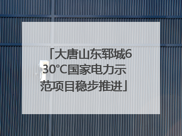 大唐山东郓城630℃国家电力示范项目稳步推进