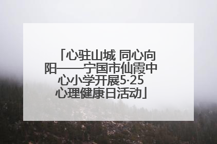 心驻山城 同心向阳——宁国市仙霞中心小学开展5·25心理健康日活动