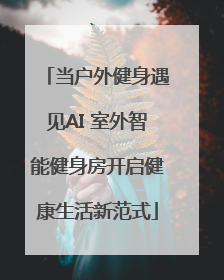 当户外健身遇见AI 室外智能健身房开启健康生活新范式