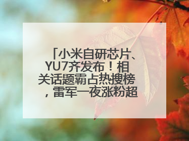 小米自研芯片、YU7齐发布！相关话题霸占热搜榜，雷军一夜涨粉超20万