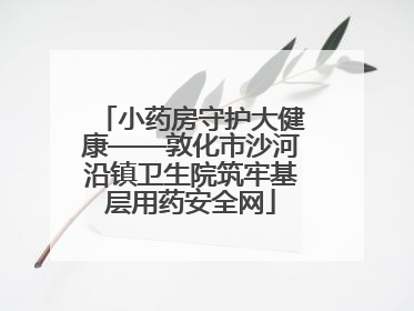 小药房守护大健康——敦化市沙河沿镇卫生院筑牢基层用药安全网