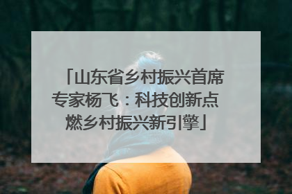 山东省乡村振兴首席专家杨飞：科技创新点燃乡村振兴新引擎