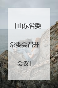 山东省委常委会召开会议
