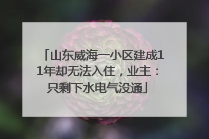 山东威海一小区建成11年却无法入住，业主：只剩下水电气没通
