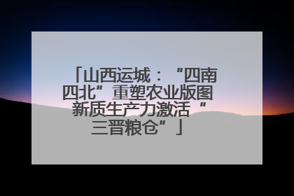 山西运城：“四南四北”重塑农业版图 新质生产力激活“三晋粮仓”