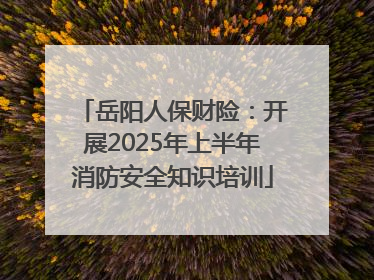 岳阳人保财险：开展2025年上半年消防安全知识培训
