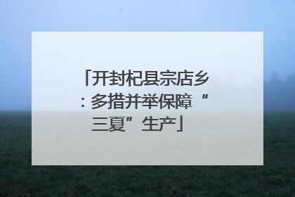 开封杞县宗店乡：多措并举保障“三夏”生产