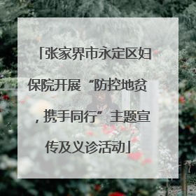 张家界市永定区妇保院开展“防控地贫，携手同行”主题宣传及义诊活动