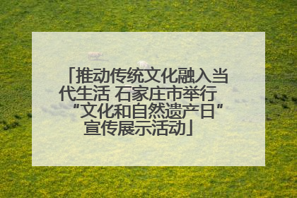 推动传统文化融入当代生活 石家庄市举行“文化和自然遗产日”宣传展示活动