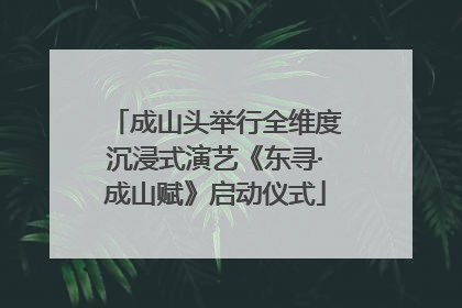 成山头举行全维度沉浸式演艺《东寻·成山赋》启动仪式