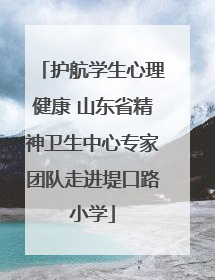 护航学生心理健康 山东省精神卫生中心专家团队走进堤口路小学