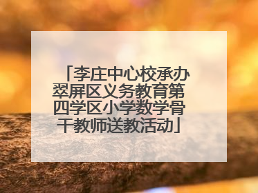李庄中心校承办翠屏区义务教育第四学区小学数学骨干教师送教活动