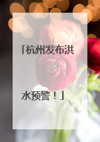 杭州发布洪水预警！