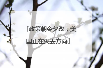 政策朝令夕改，美国正在失去方向
