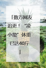 数万网友追更！“凌小蛰”体重已达40斤