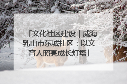 文化社区建设｜威海乳山市东城社区：以文育人照亮成长灯塔