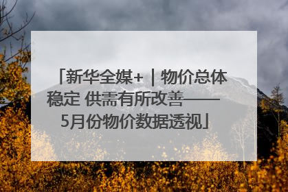 新华全媒+｜物价总体稳定 供需有所改善——5月份物价数据透视