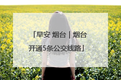 早安 烟台｜烟台开通5条公交线路