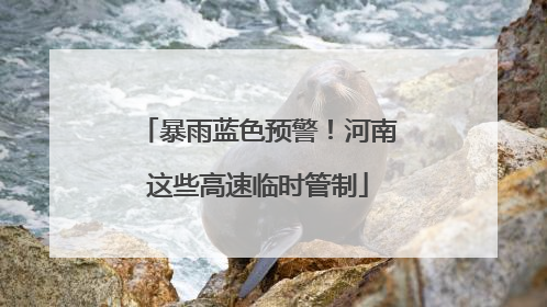 暴雨蓝色预警！河南这些高速临时管制