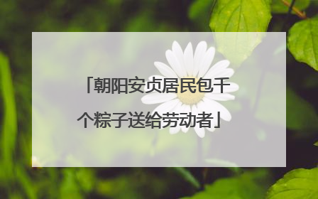 朝阳安贞居民包千个粽子送给劳动者