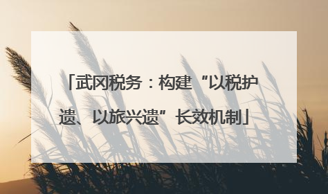 武冈税务：构建“以税护遗、以旅兴遗”长效机制