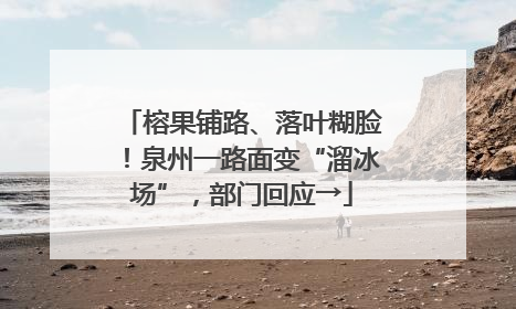 榕果铺路、落叶糊脸！泉州一路面变“溜冰场”，部门回应→