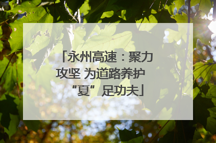 永州高速：聚力攻坚 为道路养护“夏”足功夫