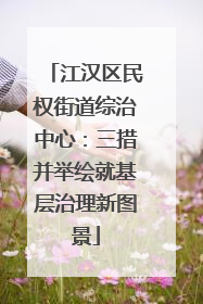 江汉区民权街道综治中心：三措并举绘就基层治理新图景