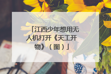江西少年想用无人机打开《天工开物》（图）
