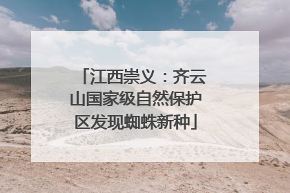 江西崇义：齐云山国家级自然保护区发现蜘蛛新种