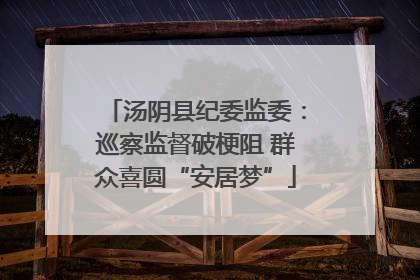 汤阴县纪委监委：巡察监督破梗阻 群众喜圆“安居梦”