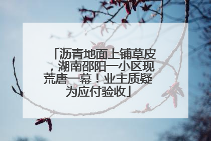 沥青地面上铺草皮，湖南邵阳一小区现荒唐一幕！业主质疑为应付验收