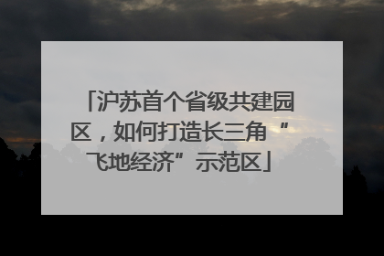 沪苏首个省级共建园区，如何打造长三角“飞地经济”示范区