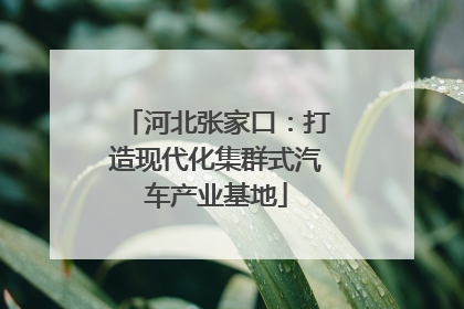 河北张家口：打造现代化集群式汽车产业基地
