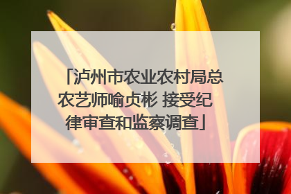泸州市农业农村局总农艺师喻贞彬 接受纪律审查和监察调查