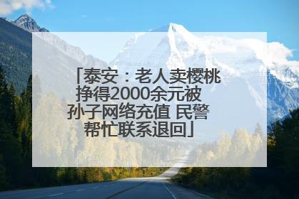 泰安：老人卖樱桃挣得2000余元被孙子网络充值 民警帮忙联系退回