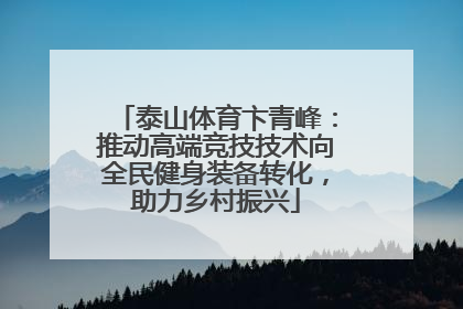泰山体育卞青峰：推动高端竞技技术向全民健身装备转化，助力乡村振兴