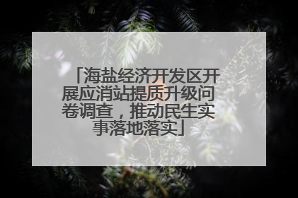 海盐经济开发区开展应消站提质升级问卷调查，推动民生实事落地落实