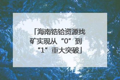 海南锆铪资源找矿实现从“0”到“1”重大突破