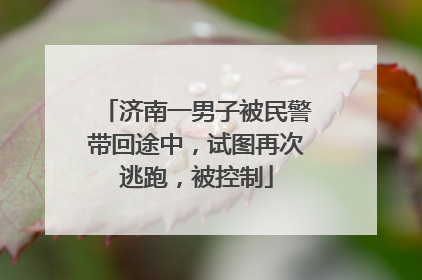 济南一男子被民警带回途中，试图再次逃跑，被控制