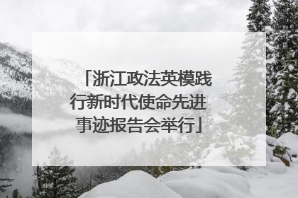 浙江政法英模践行新时代使命先进事迹报告会举行