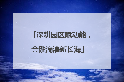 深耕园区赋动能，金融滴灌新长海