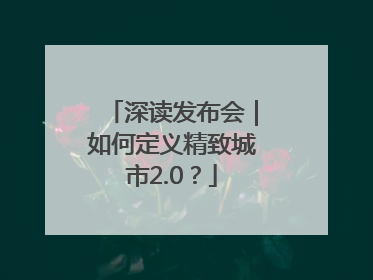 深读发布会｜如何定义精致城市2.0？
