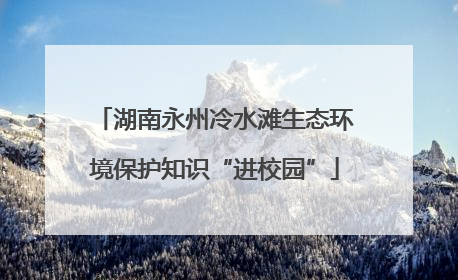 湖南永州冷水滩生态环境保护知识“进校园”