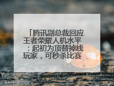 腾讯副总裁回应王者荣耀人机水平：起初为顶替掉线玩家，可秒杀比赛级玩家