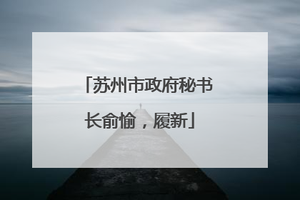 苏州市政府秘书长俞愉，履新