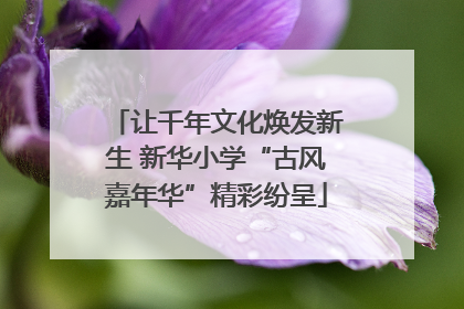 让千年文化焕发新生 新华小学“古风嘉年华”精彩纷呈